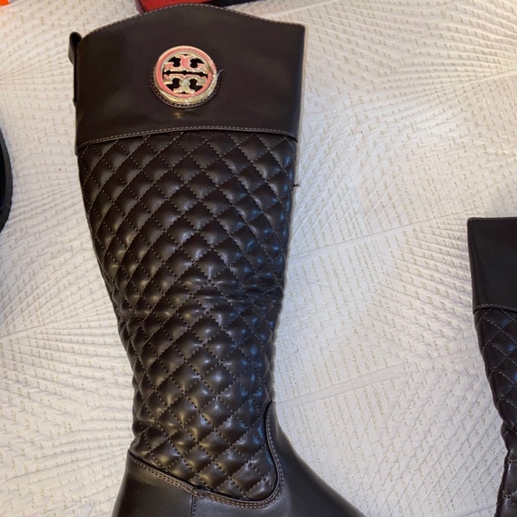 COPY-Tory Burch Quilted Riding Boots - Picture 2 of 4